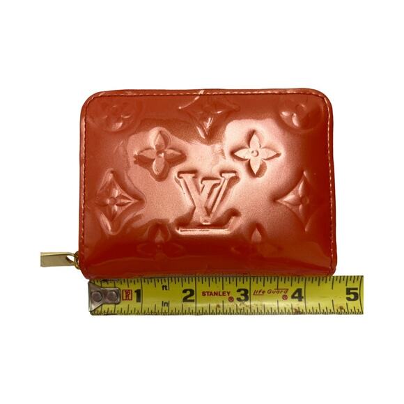 Louis Vuitton Vernis Compact Zippy Wallet Orange Patent Leather TH2029 France - Picture 12 of 13